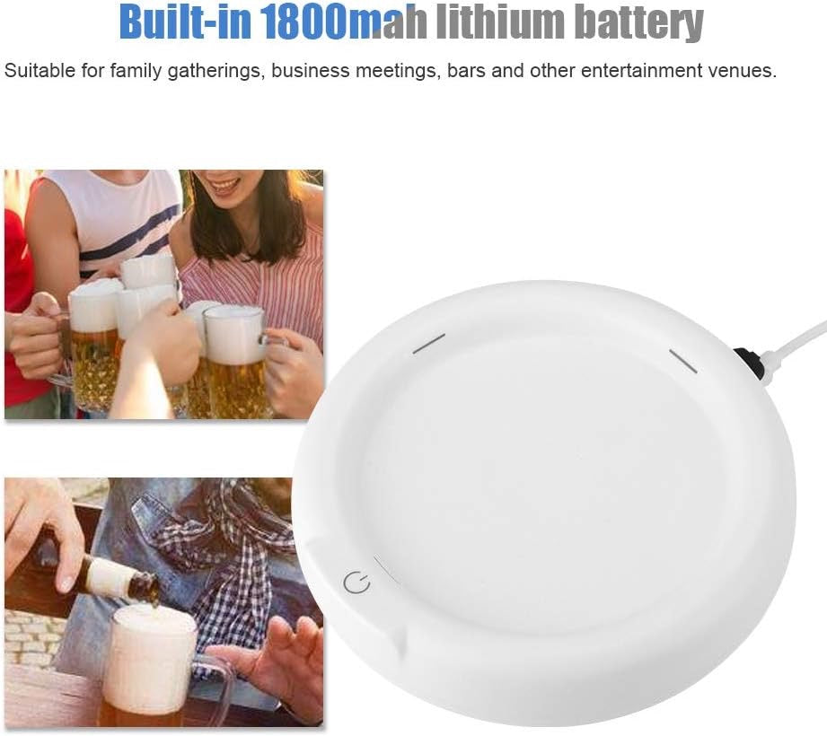 Ultrasonic Beer Foamer Machine, 3.7V 110KHZ USB Ultrasonic Beer Bubbler Maker with Built-in 1800mah Lithium Battery